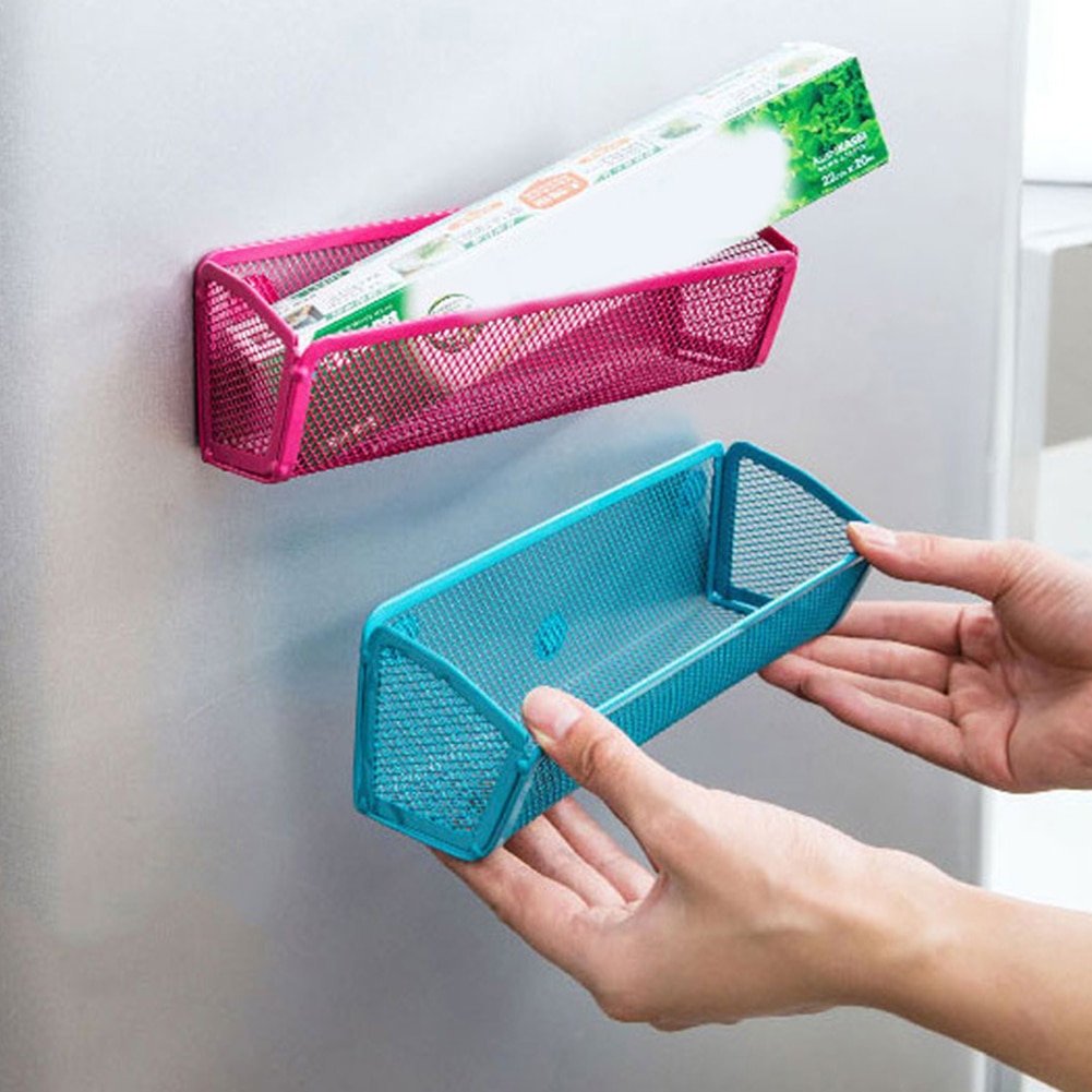 1Pc Fridge Magnet Shelf Adsorbing Holder Storage Rack Kitchen Gadget Organizer