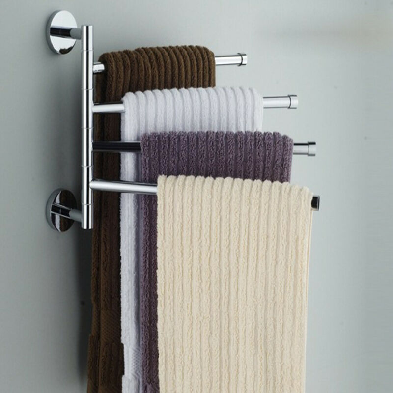Os rustfrit stål håndklædestang roterende håndklædeholder badeværelse køkkenhåndklæde opbevaring