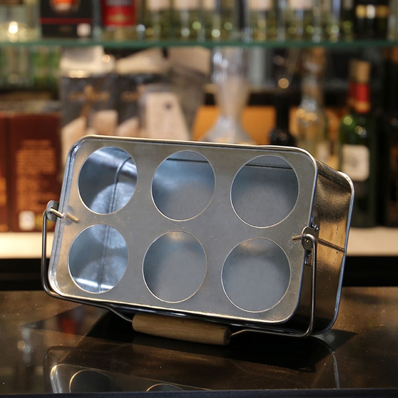 6 Bottles Metal Wine Beer Bottle Basket Carrier Display Holder Rack for Bar KTV Restaurant Home Decor