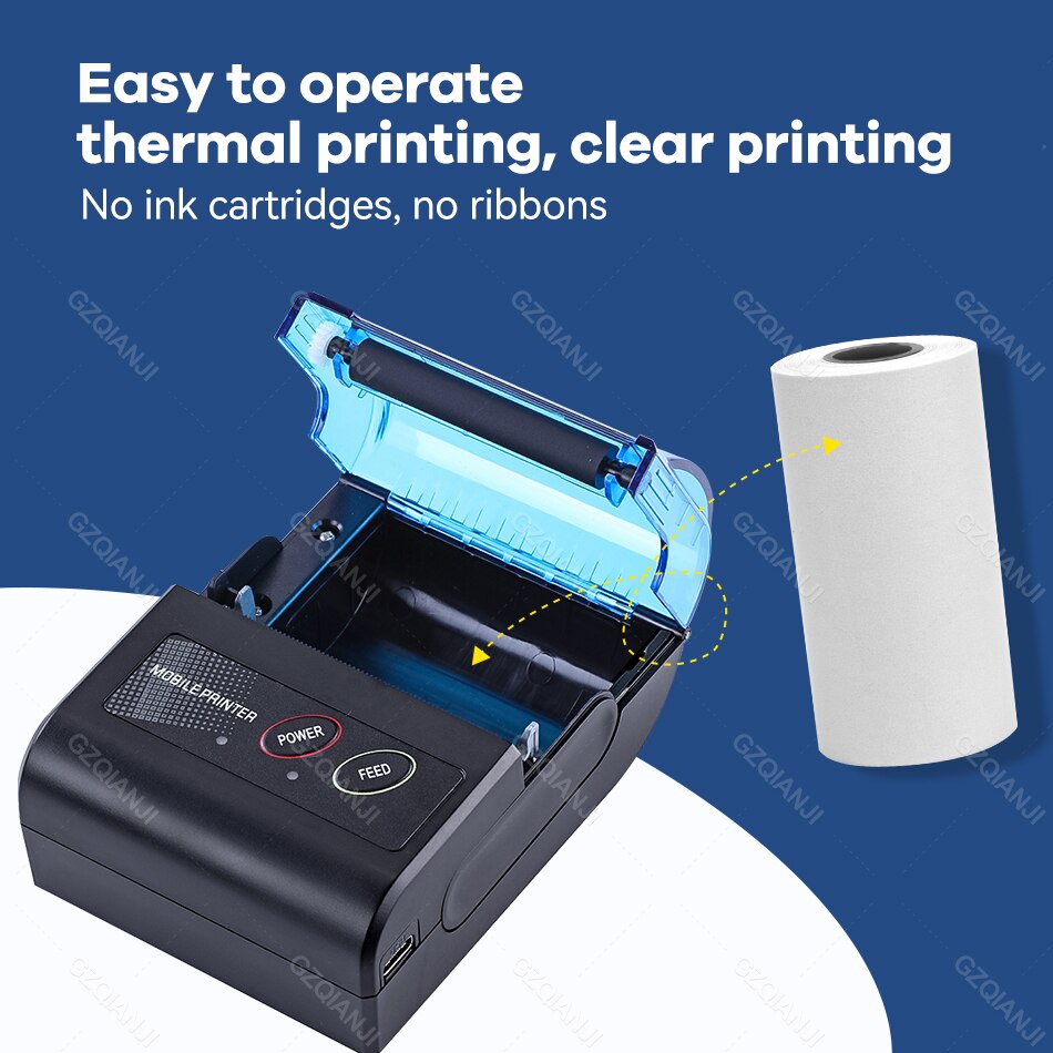 Mini Blau Bluetooth Thermische Rechnung Drahtlose Drucker USB POS Rechnung Drucker Tintenlosen Android iOS Handy, Mobiltelefon Drucker Impresoras Für SII