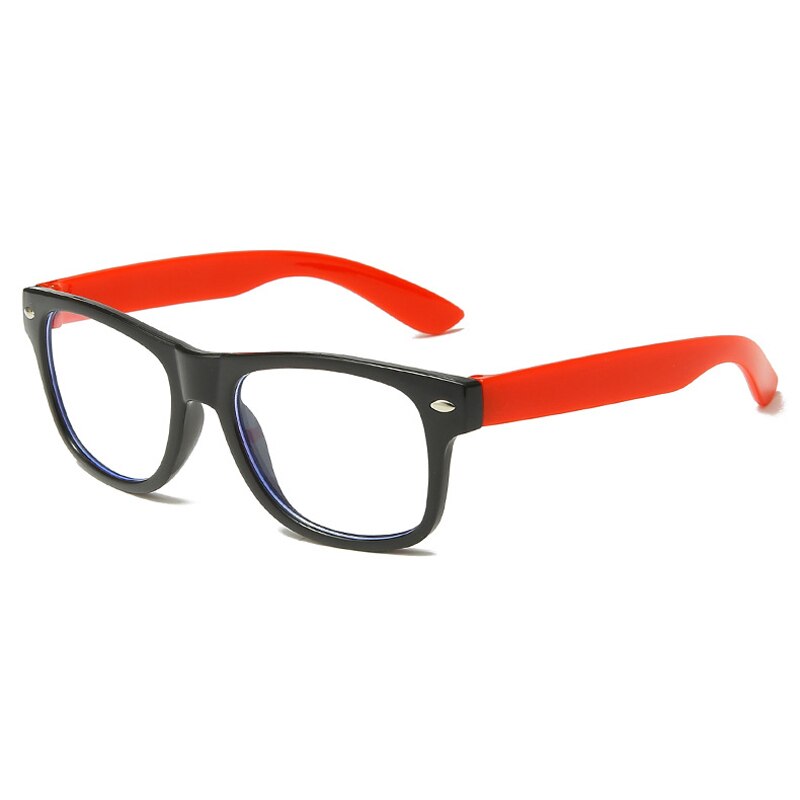 Montura de gafas con luz azul, gafas de bloqueo para niños, niños, niñas, cuadrado, lente clara de anteojos, montura de gafas ópticas UV400: C