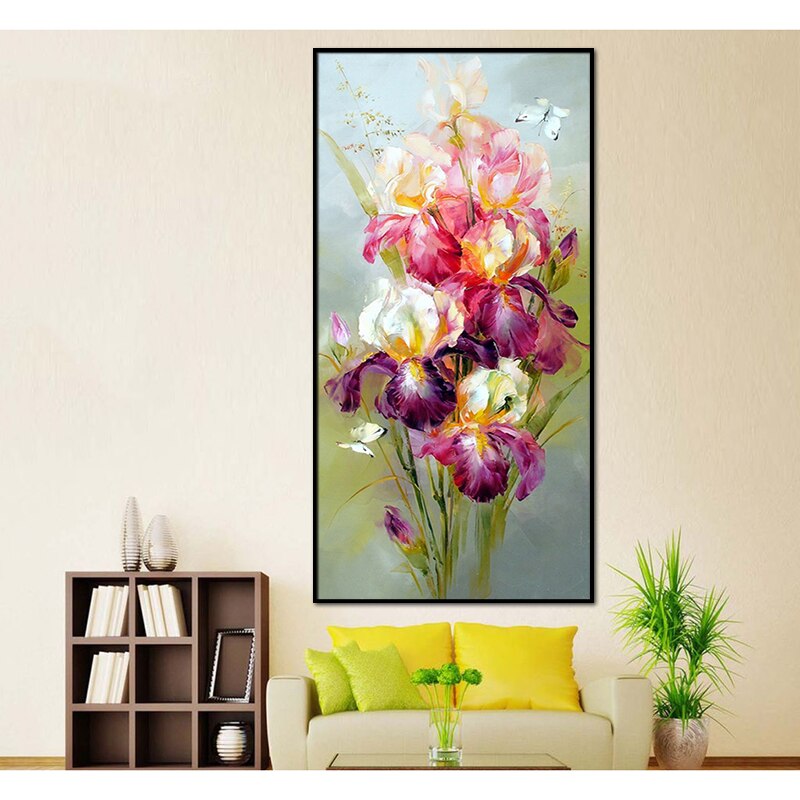 5D DIY Diamond painting Cross stitch purple flowers Full Square Diamond embroidery Iris Full Round Diamond mosaic of irises