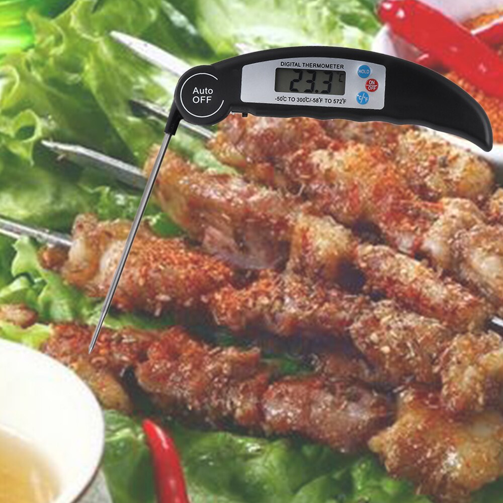 Termómetro Digital para alimentos, sonda para carne y alimentos, aguja de lectura instantánea, termómetros para carne, LCD, cocina plegable, herramientas para barbacoa, Hogar Inteligente