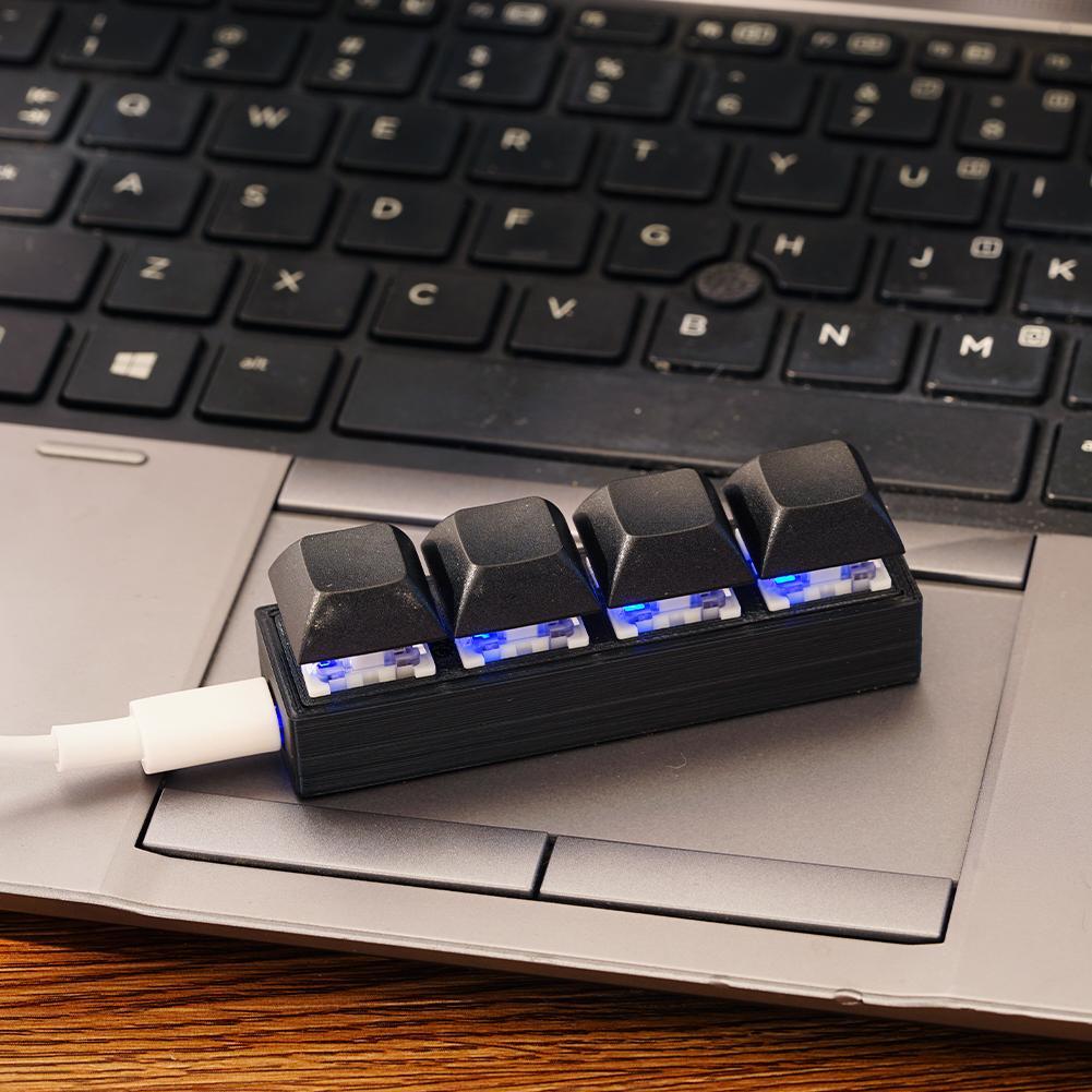 USB Programmable Macro Keyboard 4 Keys One-key Shortcut Keys Mouse Button Volume Control Key Mini Keypad