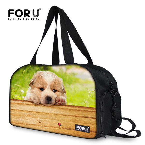 Carino Donne Della Borsa Dei Bagagli di Animale Domestico del Cane Del Gatto di Stampa Delle Donne Carry Sulla Borsa Da Viaggio Portatile di Grande Capacità Borsone Tote Weekend Durante La Notte borsa: CA4986T