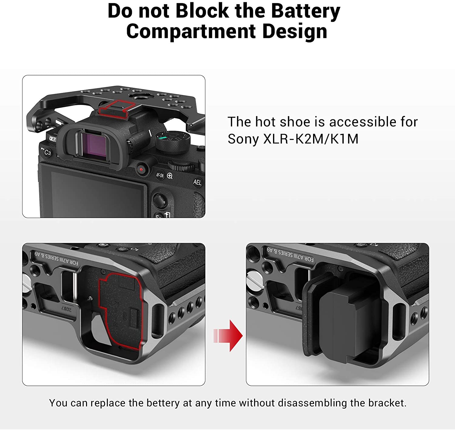 SmallRig A7RIII / A7III / A7M3 Camera Cage for Sony A7RIII / A7III / A7M3 Camera (ILCE-7RM3 / A7R Mark III), w/ Shoe Mount 2087