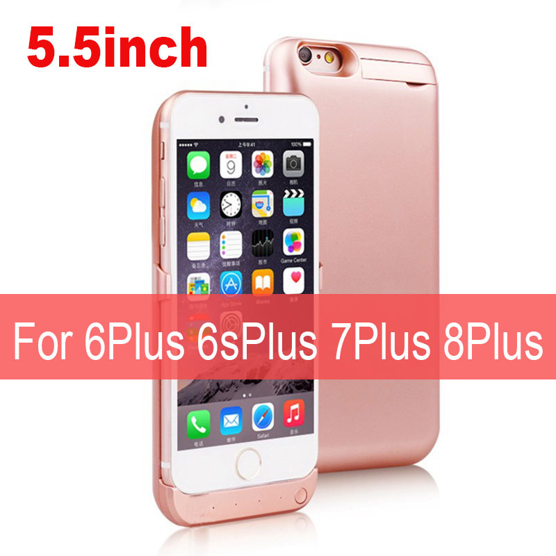 10000 mah grotere capaciteit telefoonbatterij oplaadhoes voor iphone 6 6s 7 8 telefoonbatterijhoes voor iphone 6 plus 6 splus 7 plus 8 plus: 5.5 inch roségoud