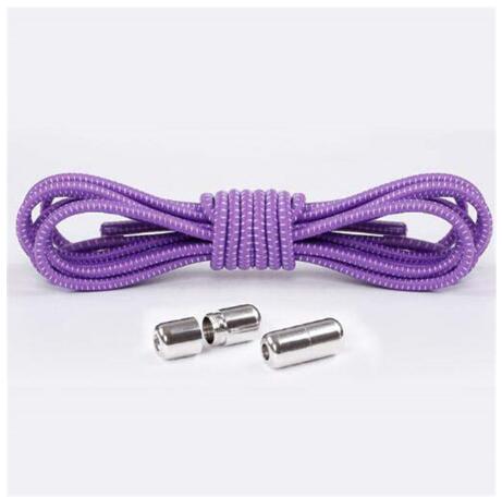 1Pair Elastic Locking Shoelaces Round No Tie Shoe Laces Kids Adult Sneakers Shoelaces Fast Lazy Shoe Lace Shoestrings: Purple