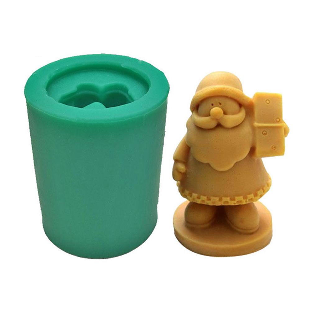 Santa Silicone Mold Diy Zeep Kaars Maken Mould Kerstman Hars Decoratie Siliconen Hars Gips Mold Kerst Woondecoratie