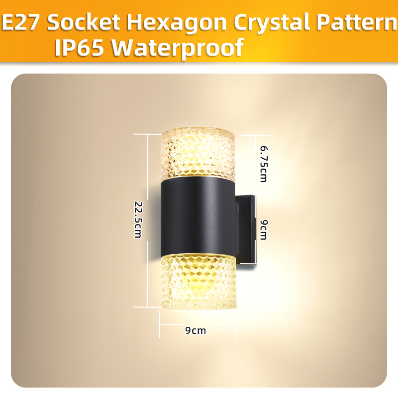 Dekorativ væglampe udendørs  e27 lamper vandtæt gade veranda væglampetter have facade lys balkon soveværelse hjem udendørs belysning: Varm hvid / 4w