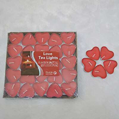 Bougies chauffe-bougie de mariage de petite dimension | Bougie avec cœur, , bougie photophore romantique Velas Tarta, QLB064: 50 Pcs Burn 2 Hour D
