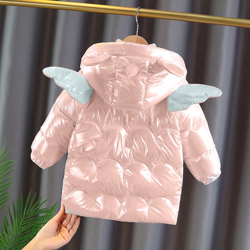 Kinderen Katoenen Jas Down Jas Leuke Kleurrijke Eenhoorn Hoed Licht Jasje Meisje Outdoor Warme Kleding Baby Winter Jas: Roze / 130