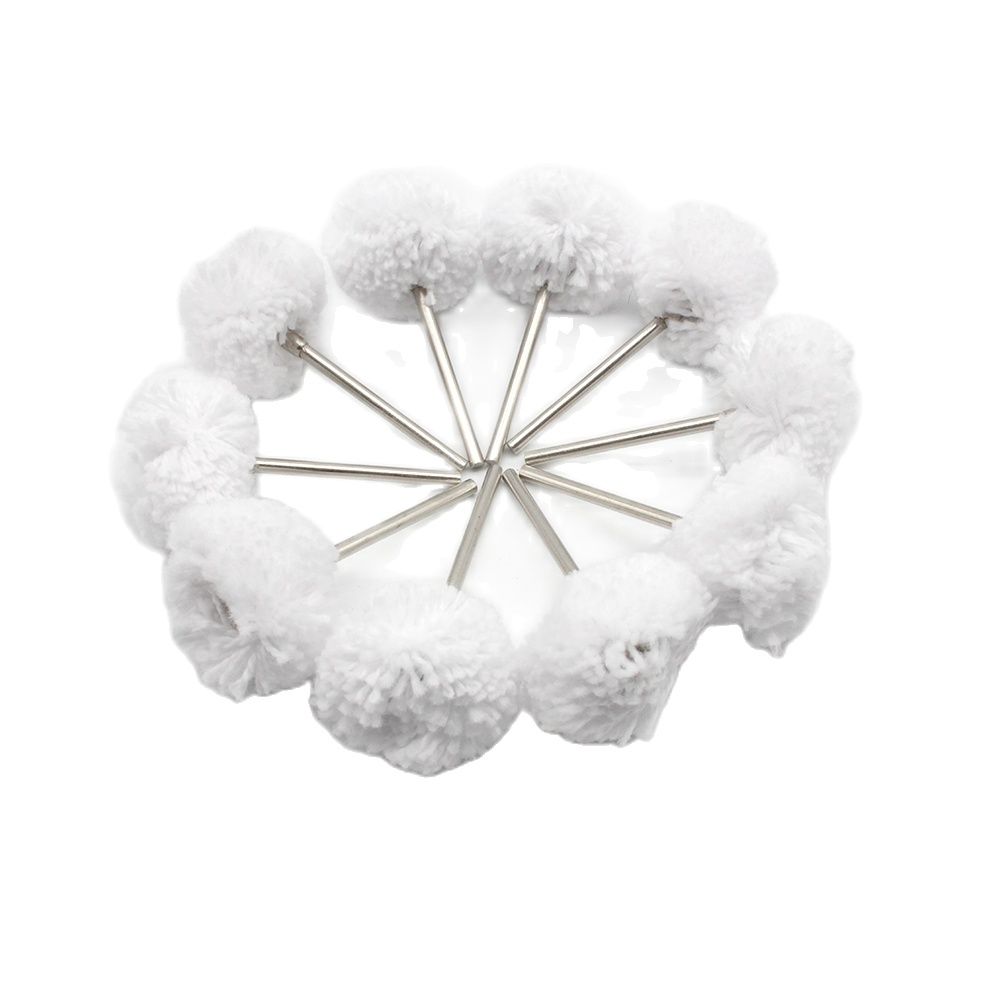 20pz Spazzola per lucidatura gioielli Feltro di lana di cotone Rettifica Levigatura Testa Abrasiva Lucidatura Ruota 2.35MM Gambo Trapano Utensile rotante: Colore rosa