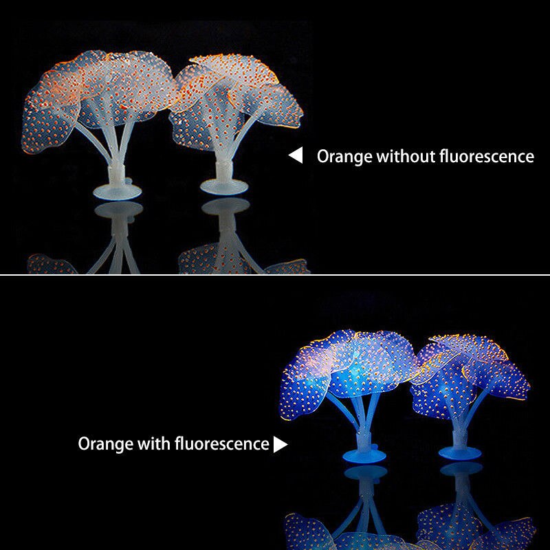 Pecera Artificial de silicona brillante para acuario, plantas de Coral, ornamento subacuático, accesorios de decoración de paisaje acuático