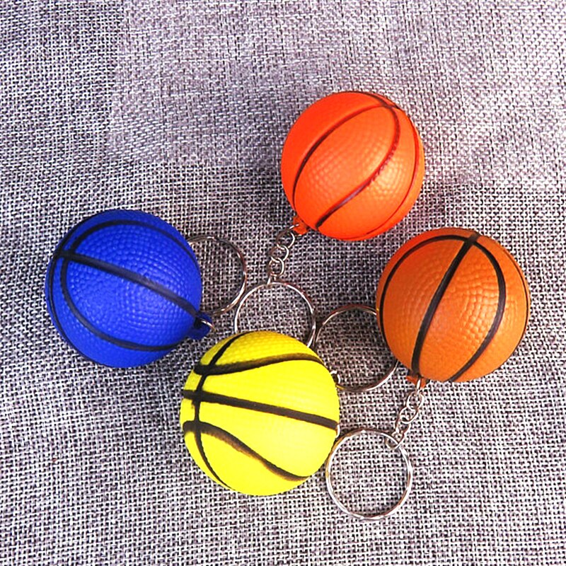 Sports Basketball Model Ball Toys PU Soft Basketball Small Football Rugby Baseball Love Keychain Pendant