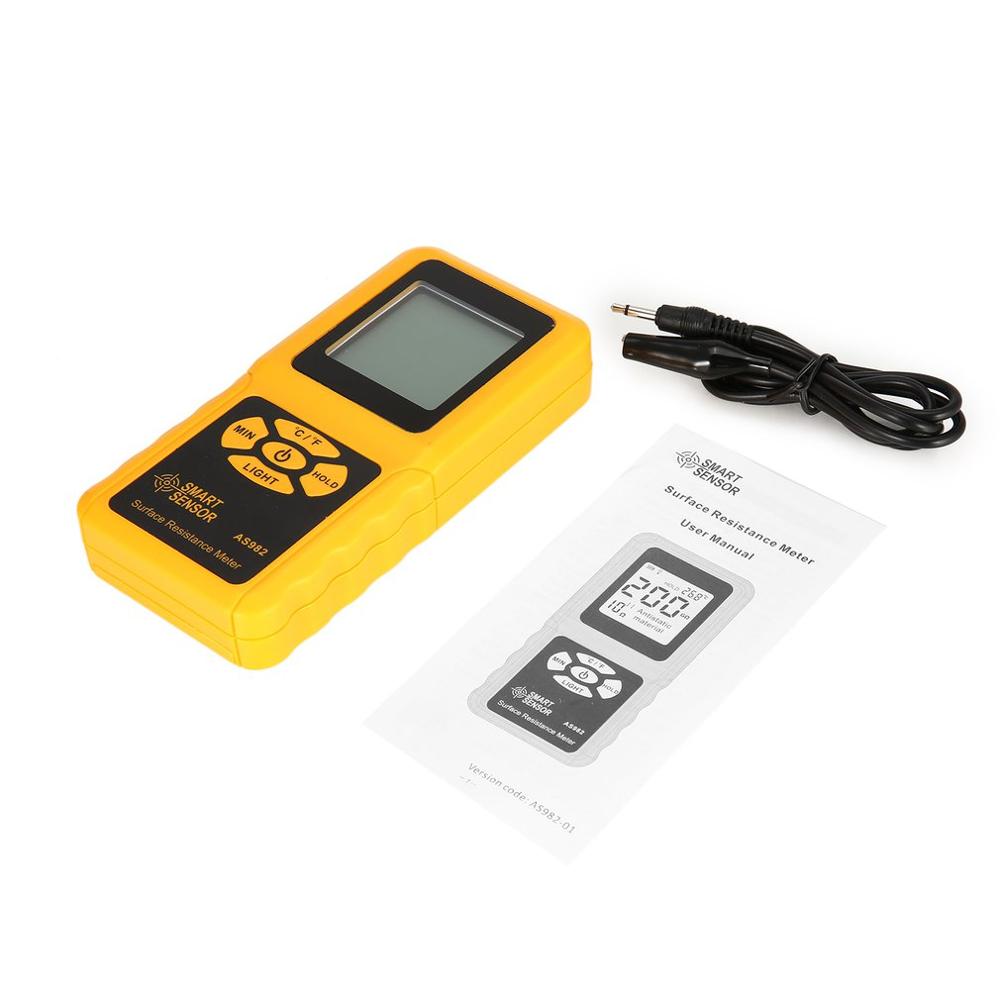 Portable surface resistance meter tester Handheld Earth Resistance Meter Data Holding function LCD display