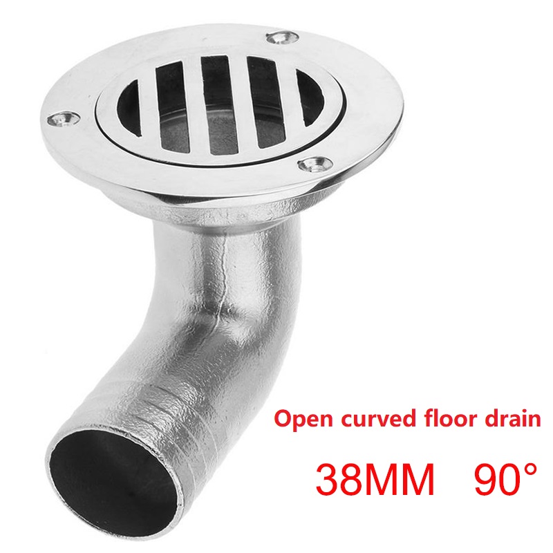 Marine Boat Deck Drain Scupper 38mm Accessories Boat Plumbing 90 degree 316 Stainless Steel Fittings for Fishing Canoe Boat