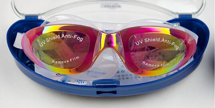 Galvaniseren Uv Anti-Fog Badpak Bril Zwemmen Duiken Verstelbare Zwembril Dames Mannen Zwemmen Goggle: Roze