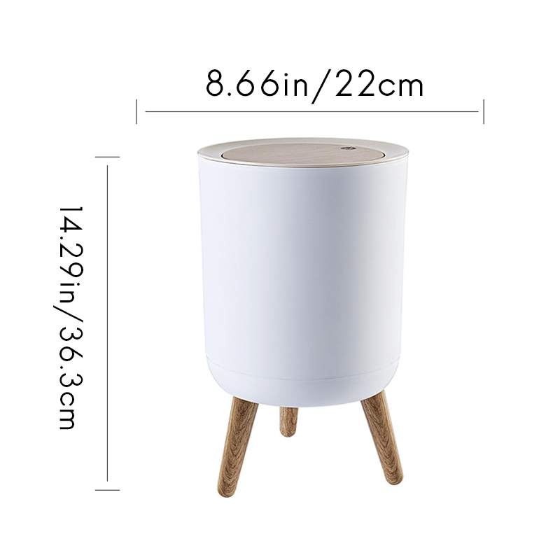 Huishouden Met Deksel Druk Woonkamer Wc Badkamer Keuken Nordic Stijl Hoge-Voet Imitatie Houtnerf Prullenbak