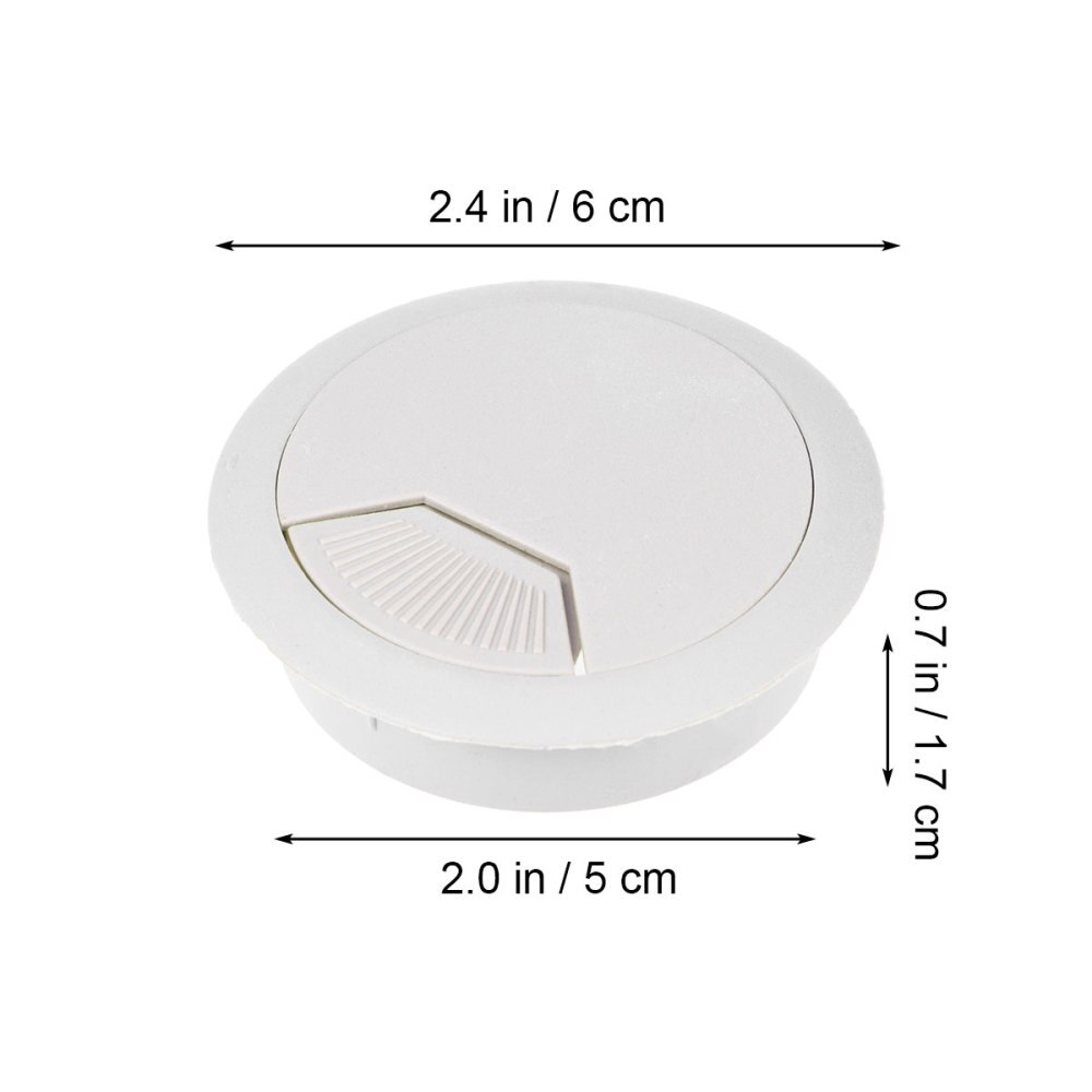 10pcs Office PC Computer Desk Grommet Cable Hole Cover 50mm Diameter (Grey white)