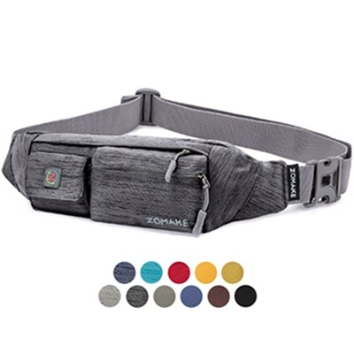 Zomake Waterfly Fanny Pack Slim Soft Polyester Waterbestendig Heuptas Pack Voor Man Vrouwen Carrying Iphone 8 Samsung S6: dimgray