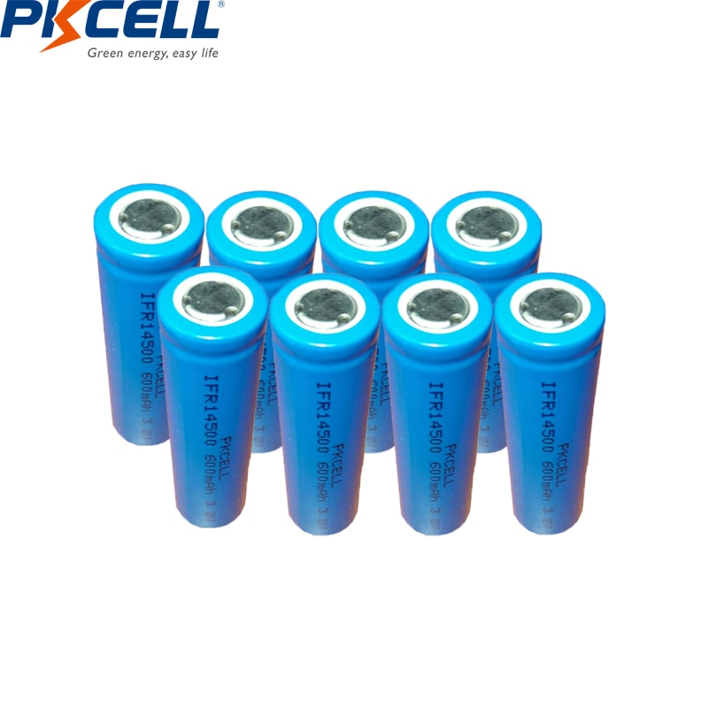 8PCS PKCELL IFR 14500 Battery 3.2v 600mah liFepo4 ... – Grandado