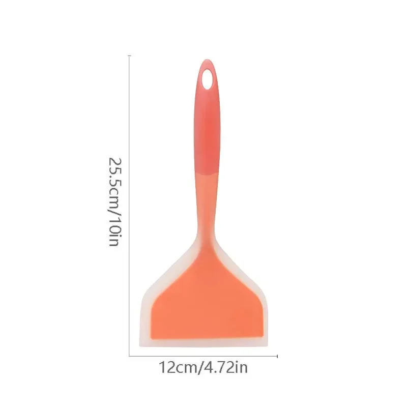 Espátula de silicona de boca ancha, raspador antiadherente, carne, huevo, espátula para cocinar, herramientas para hornear panqueques, pala de cocina: Naranja