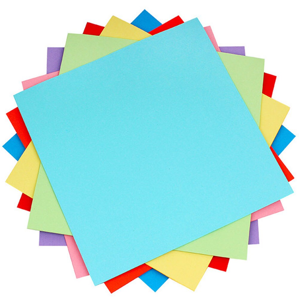100 stk håndlaget origami papir for barn gjør-det-selv 10 farger brettepapir doble sider håndverk utklippsbok kort flerfarget firkantet papir