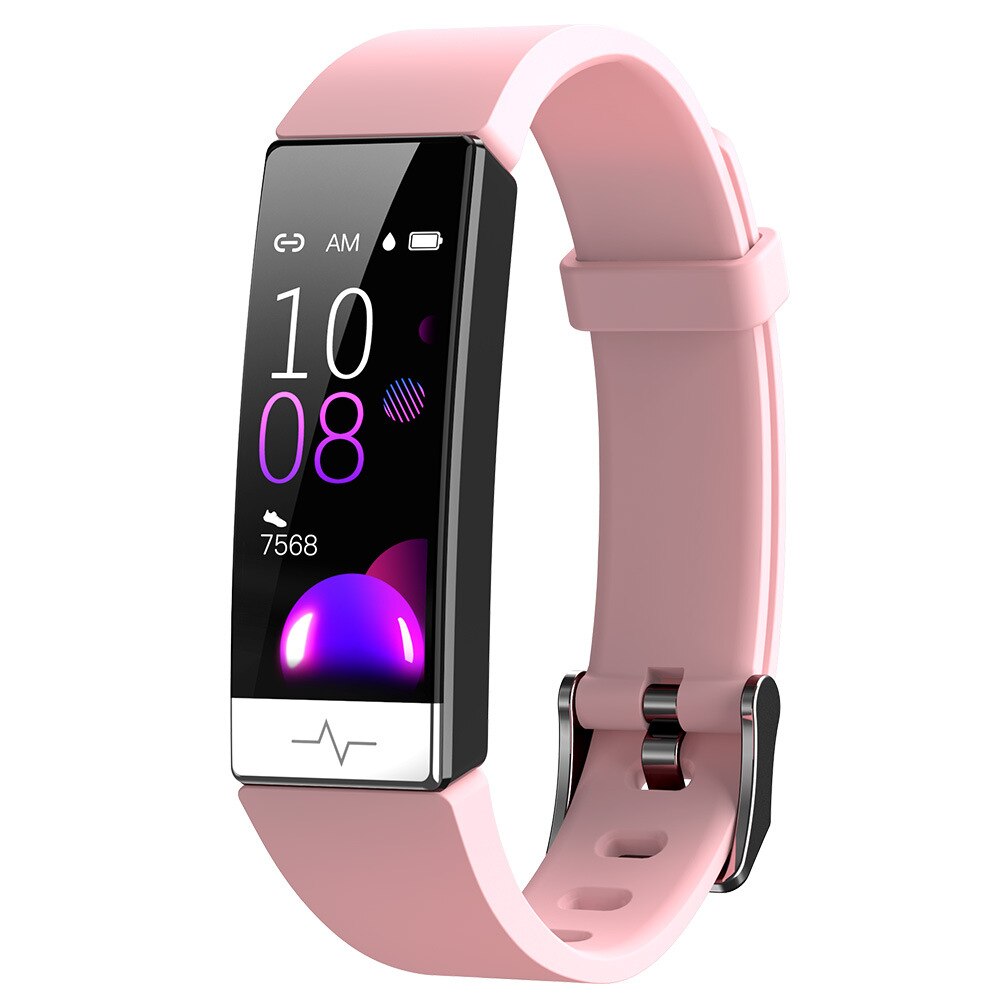 Y91 Smart Bracelet Waterproof IP68 Smartwatch ECG PPG HRV Heart Rate Monitor Blood Presures Whatsapp Reminder for IOS Android: Pink