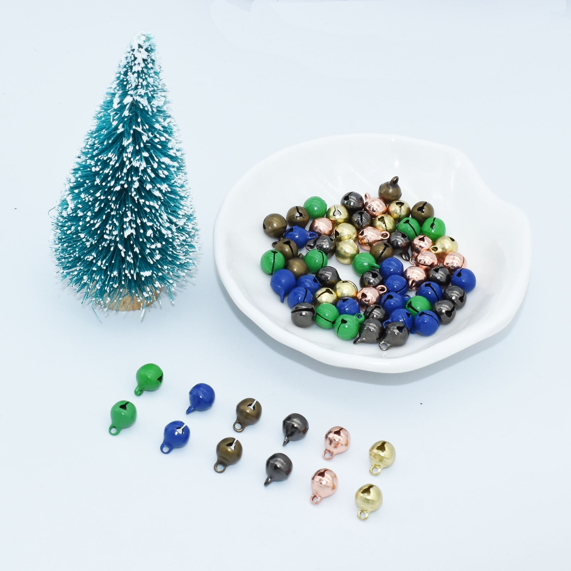 NUOBESTY 200 Stuks Mini Metalen Belletjes Hangende Klokken Doe-het-zelf