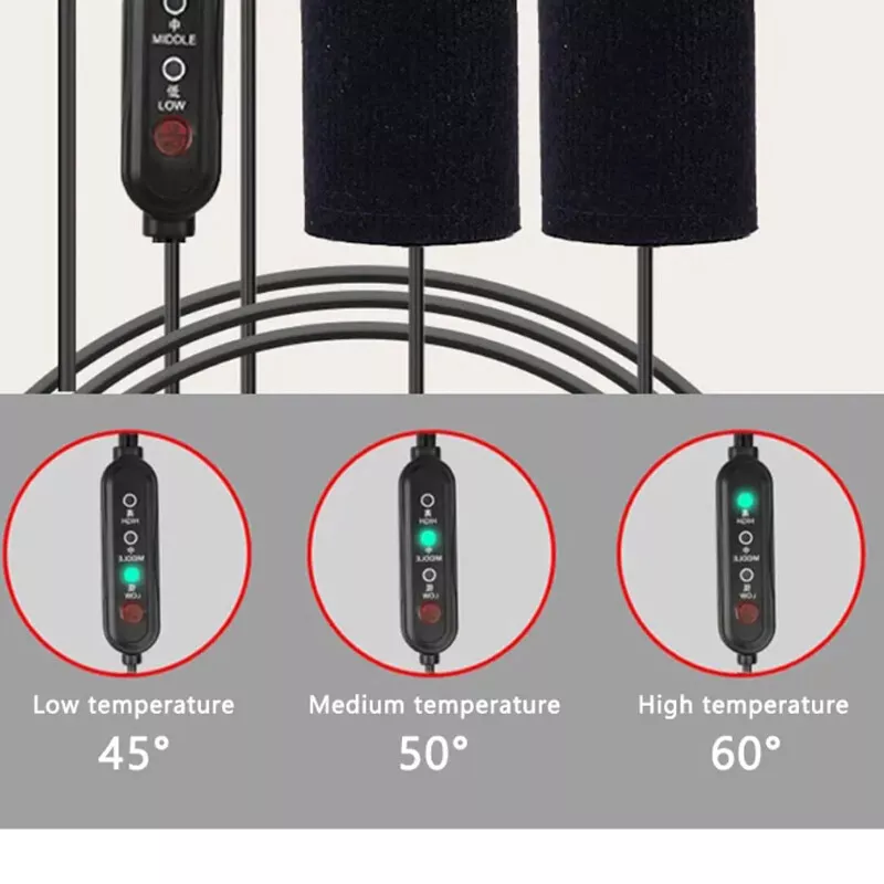 1 Pair 5V Motorcycle Heated Grips USB Electric Handlebar Winter Warmer Removable Warm Grip Adjustable 3 Speed Temperature