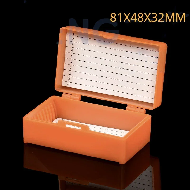 Microscope Slide Box Biological Pathology Slides Bio Slice Slots Storage Box Rectangular Microscope Glass Specimen Holder: Silver