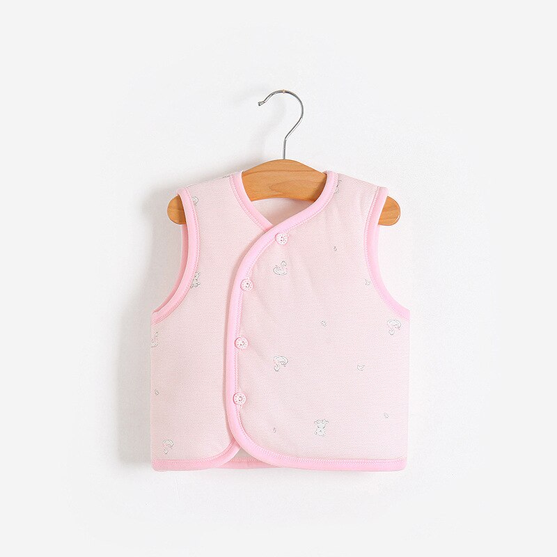 0-2 Years Old Winter Baby Sleeveless Vest Jacket for Girls Boys Cartoon Bear Tops Coat Kid Warm Cotton Vest Outwear Clothes: Pink / 9M