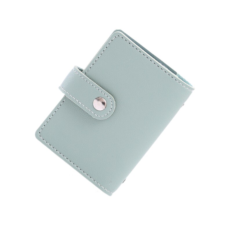 1 tarjetero de cuero PU PURDORED Unisex con 24 ranuras para RFID, tarjetero para tarjetas de crédito para mujer, bolsillo con cremallera, tarjetero de negocios para hombre: light green