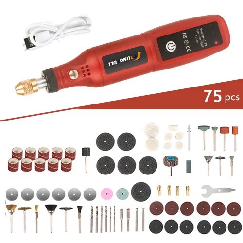 Bezprzewodowa mini wiertarka ręczna USB Mini wiertarka elektryczna narzędzie obrotowe obróbka drewna grawerowanie pióro Dremel narzędzia do biżuterii metalowe szkło: ŻÓŁTY/CZARNY