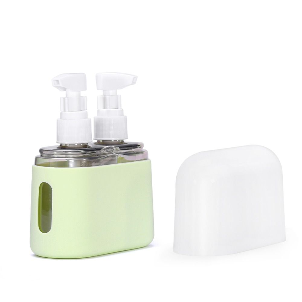2/3/4 stk. genopfyldelige rejseflasker kombineret shampoo shower lotion dispenser tom sprayflaske kosmetikbeholdere med tragt: Mørk khaki