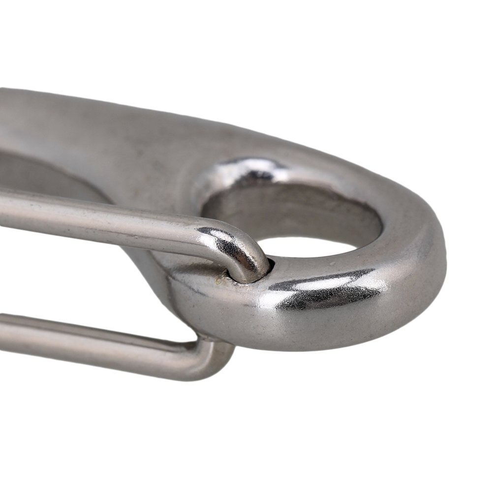 304 Stainless Steel Egg Shape Spring Snap 50/ 65/ 100mm Multifunctional Hook Quick Link Carabiner 10/ 5pcs
