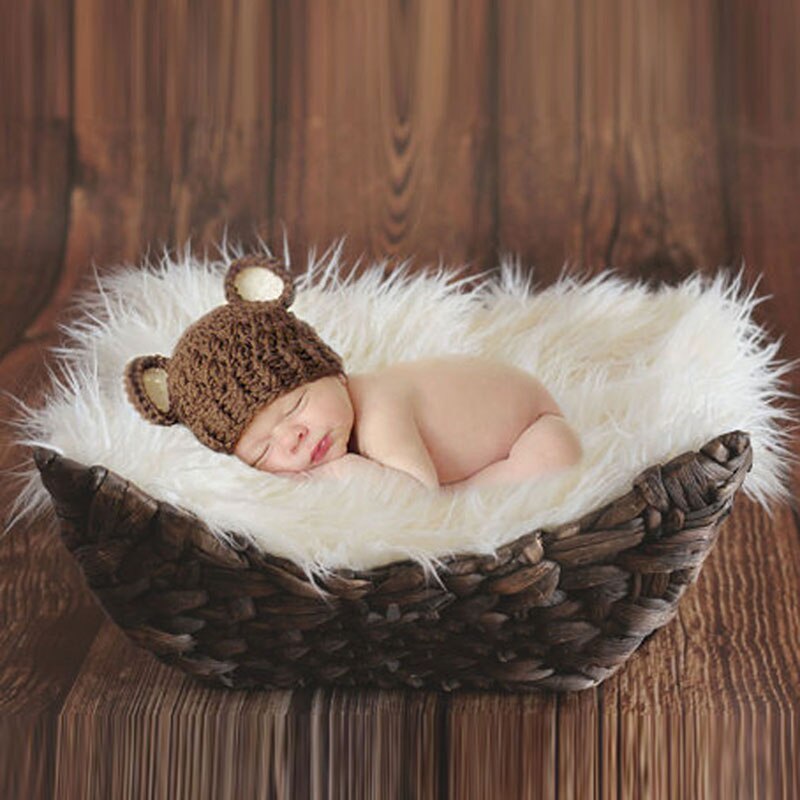 50*50cm Newborn Baby Photography Props Blankets Outfit Photo Props Infant Photo Fur Stretch Yarn Wrapped Props Blanket