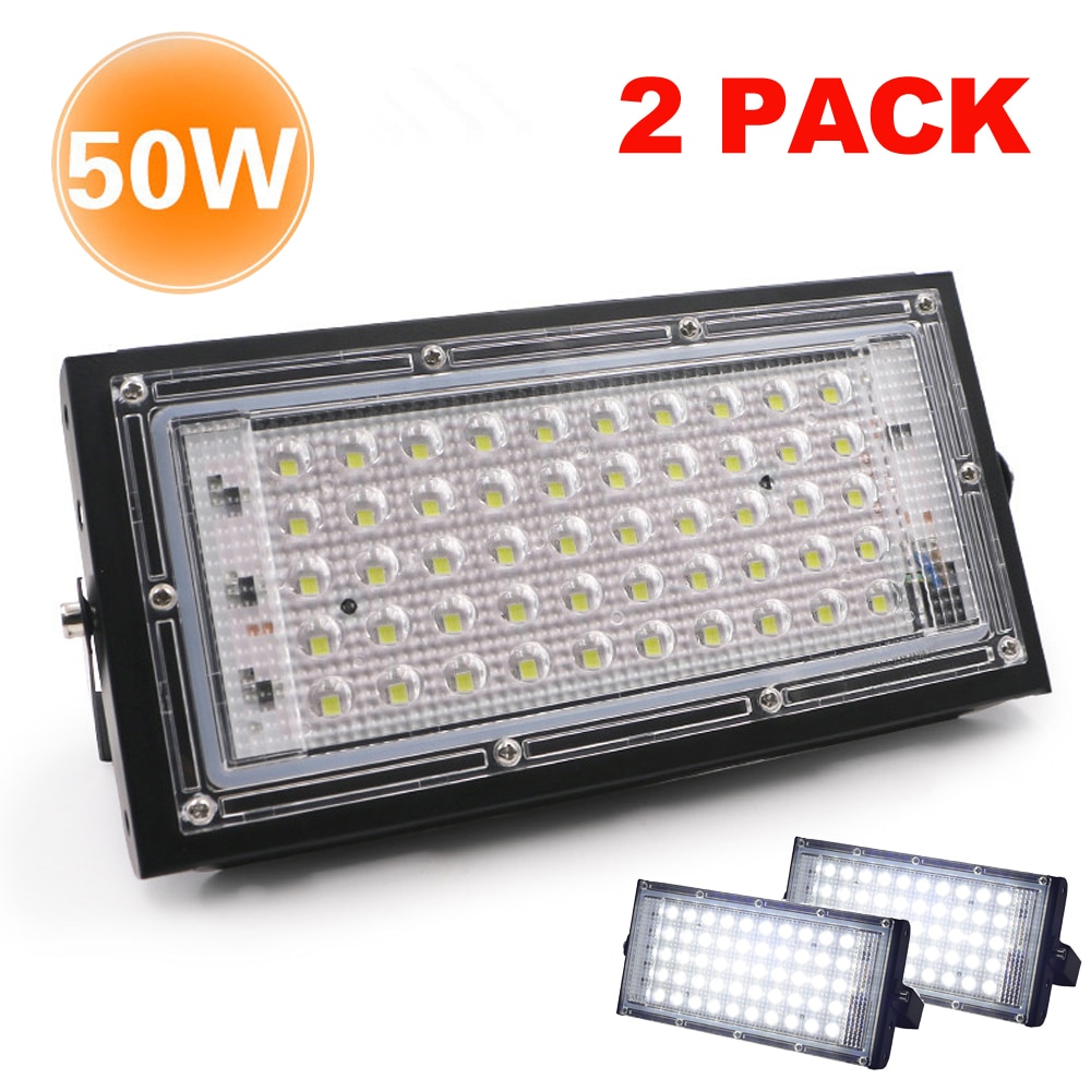 2pcs/lot 50W Led Flood Light AC 220V 230V 240V Outdoor Floodlight Spotlight IP65 Waterproof LED Street Lamp Landscape Lighting