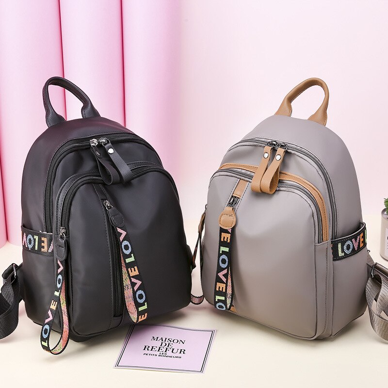 UOSC Double Zipper Backpack Women PU Leather School Bags For Teenage Girls Travel Bags Female Backpack Soft Backpack