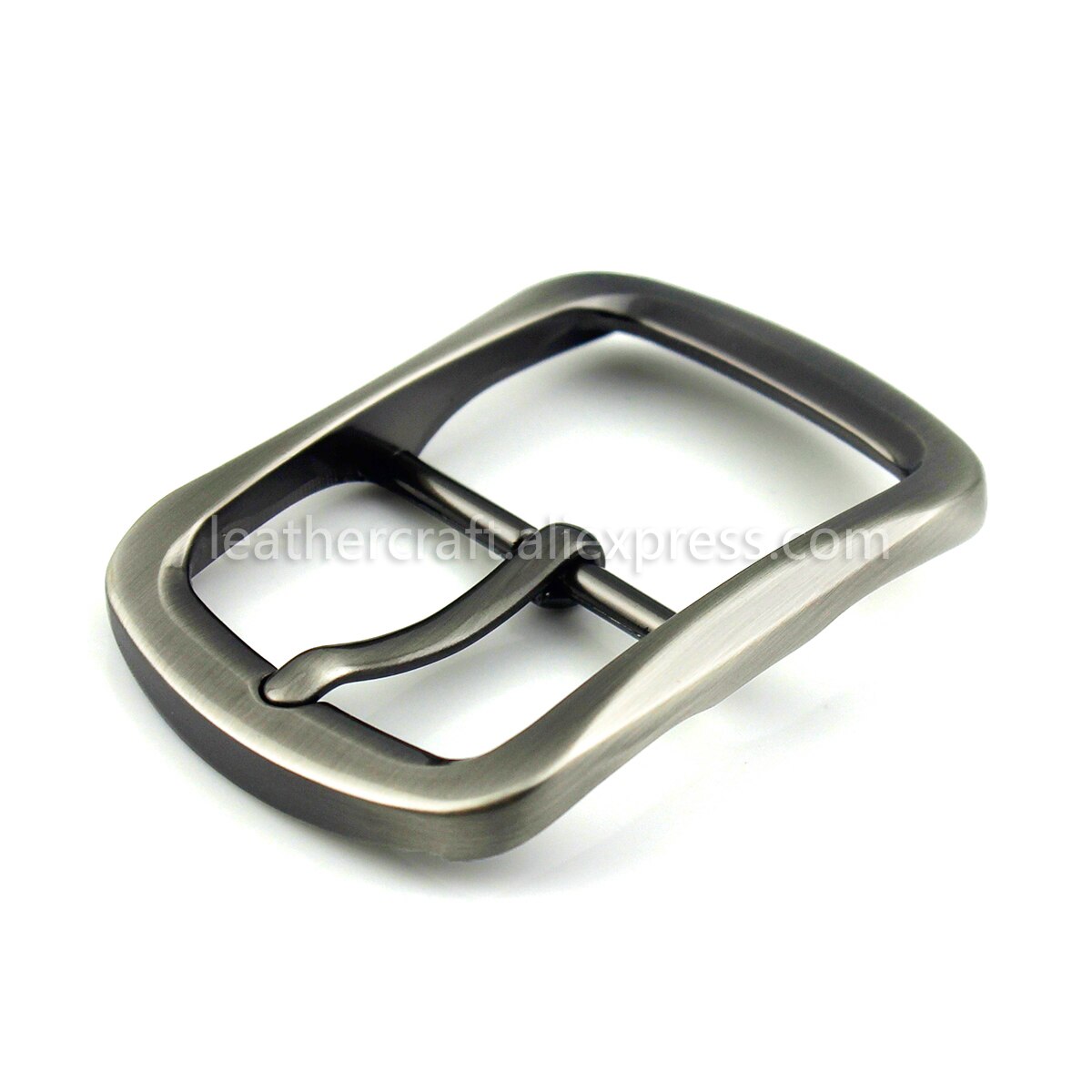 1x Metalen Gesp Center Bar Enkele Pin Gesp Mannen Mode Riem Gesp 2 Kleuren Voor 37-39mm Riem Leer Ambachtelijke Accessoires: Light black(brushed)