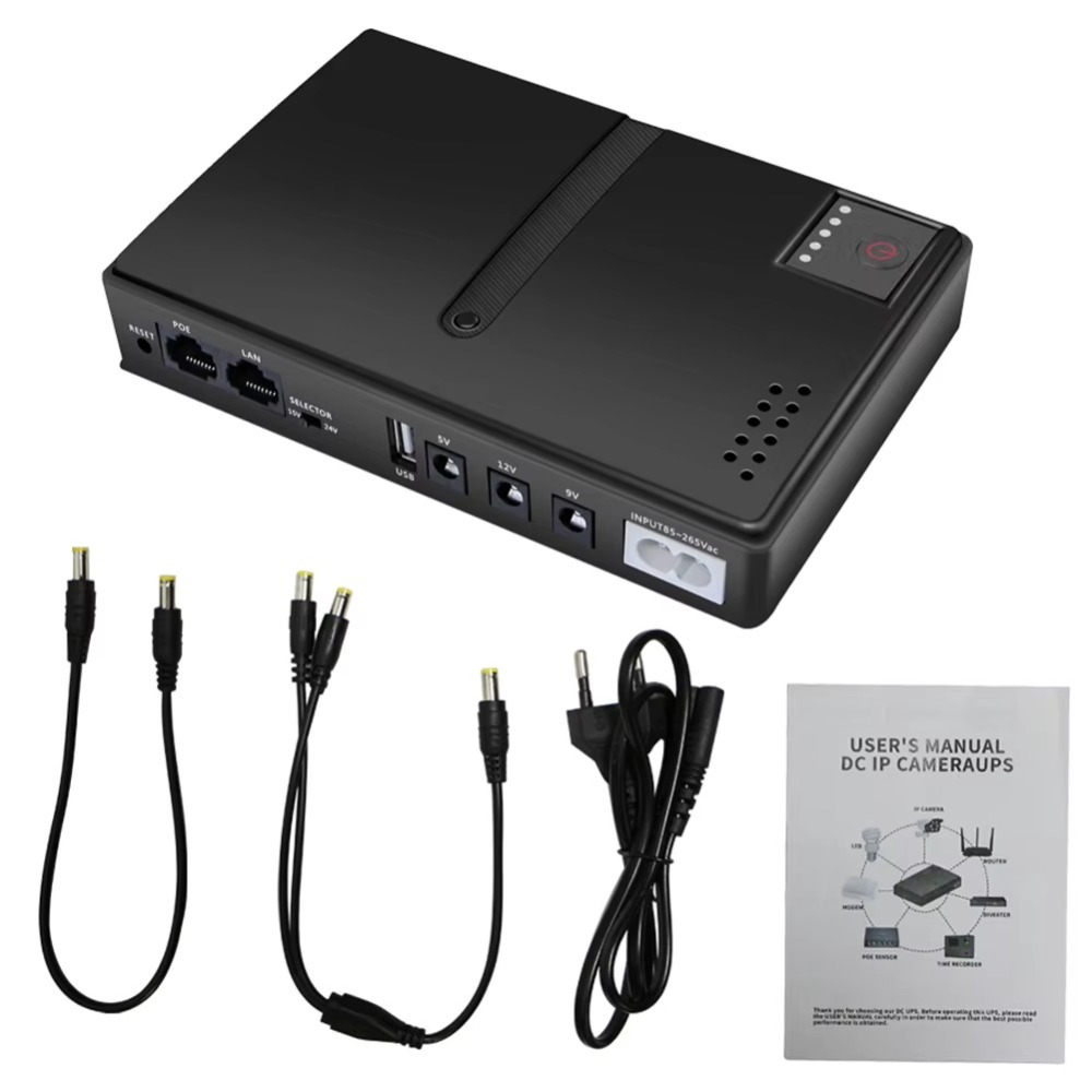 2024 5V9V12V DC1036P Zasilacz awaryjny DC UPS 36W Zasilacz DC Router Akcesorium do telefonu komórkowego Zapasowy akumulator: BIAŁY