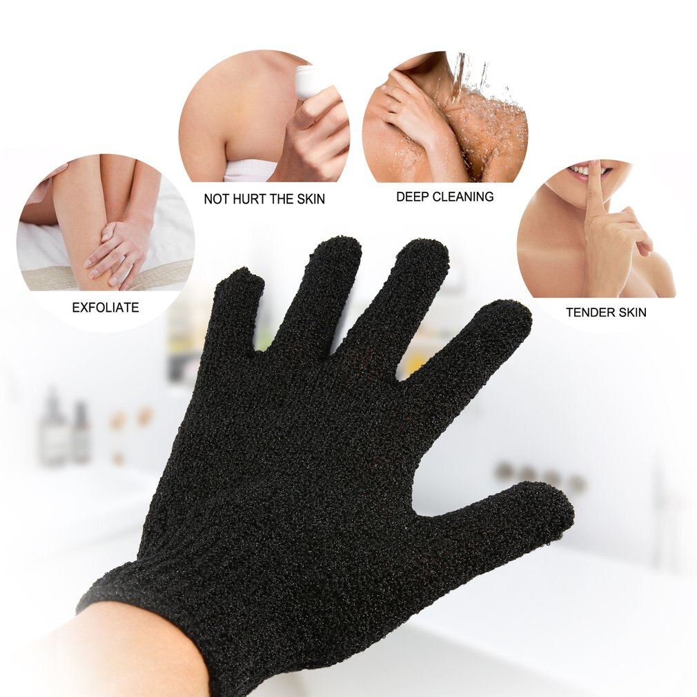 Black Exfoliating Gloves Full Body Scrub Dead Cells Soft Skin Blood Circulation Shower Bath Spa Exfoliation Accessories