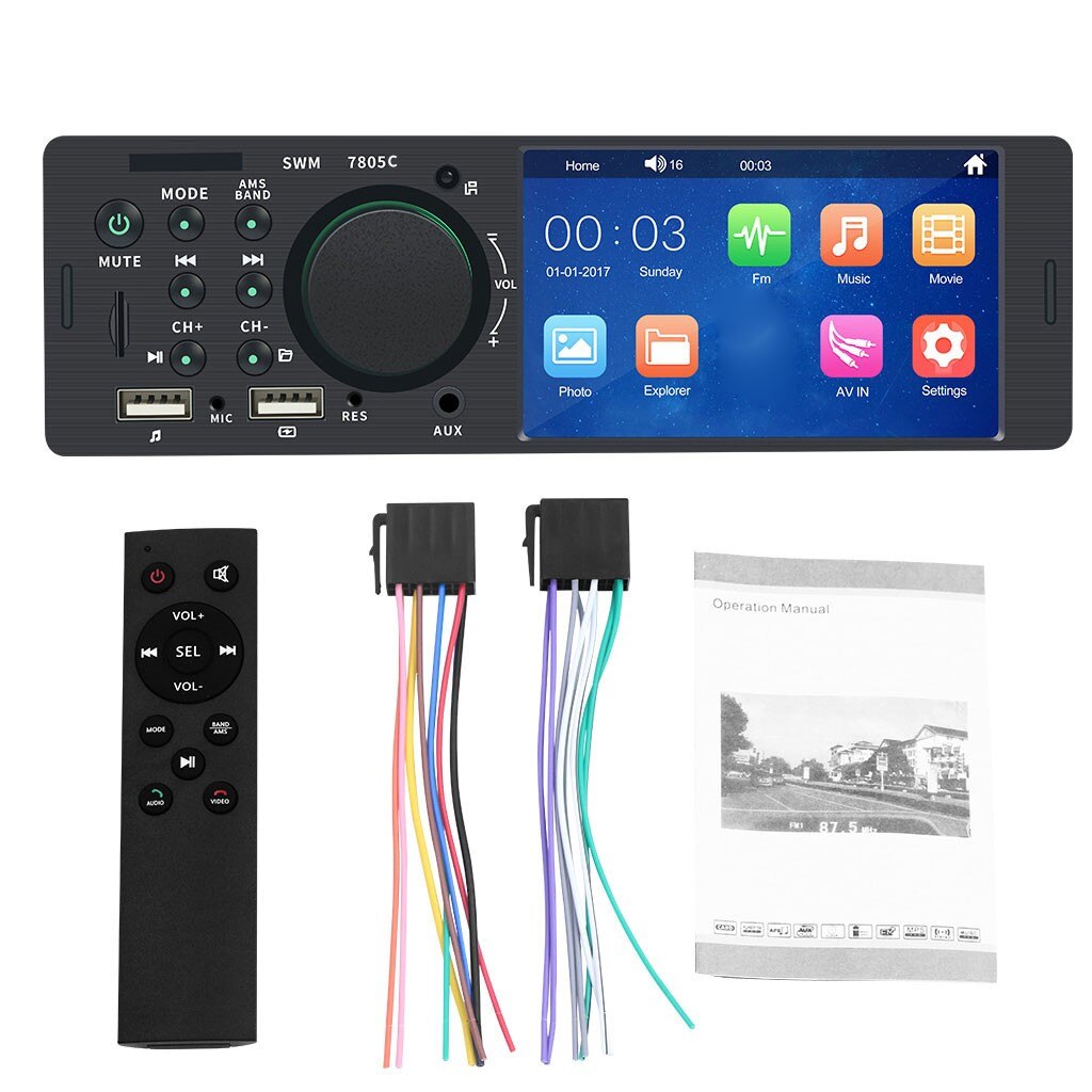 Swm-7805c Car Stereo Radio Usb Car Handsfree Bt Mp5 Player Reverse Image Car Fm 854x480p Screen #LR5