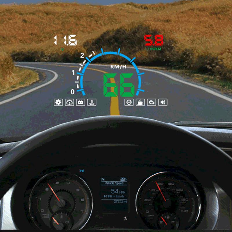 Obd 2 digitale autosnelheidsmeter head-up display obd hud autosnelheidsprojector voor auto voorruitprojector oversnelheidsspanning alarm