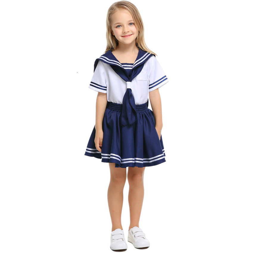 Sømand skoleuniform japansk skolepige nederdel baby pige dreng cheerleader fancy tøj hold bære koreansk børn kostume