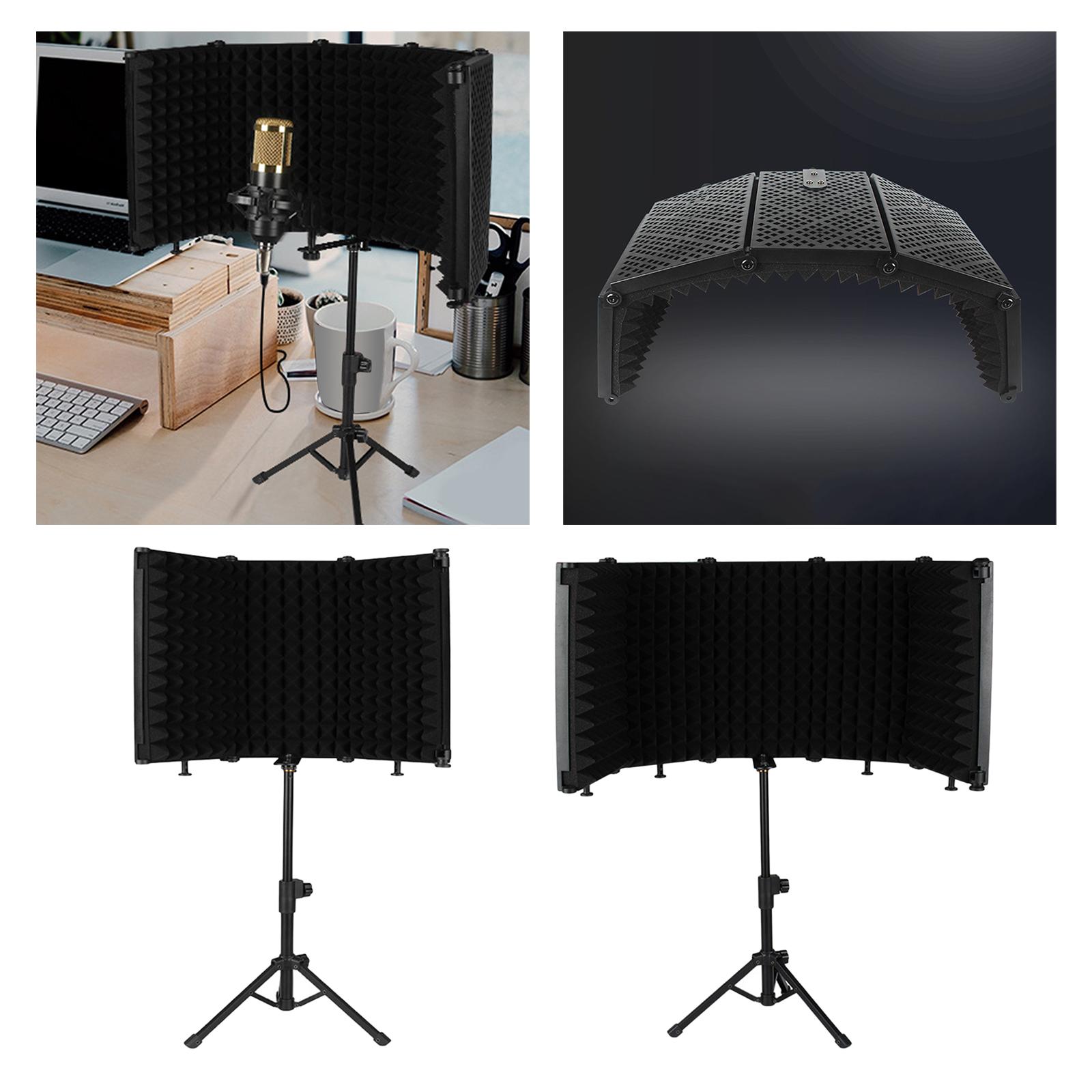 Microphone Isolation Shield Mic Sound Dampening Foam Reflector for Singing