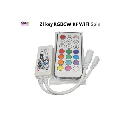 Magic Home DC5V 12V 24V Bluetooth Draadloze Wifi Controller, rgb/Rgbw Ir Rf Led Controller Voor 5050 WS2811 WS2812B Pixel Led Strip: 21k RF RGBCWwifi6pin