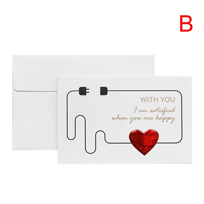 3D Red Heart Envelopes Romantic Valentine's Day Greeting Card Thanksgiving Foil Diy Love Thank You Card Message Card: Yellow