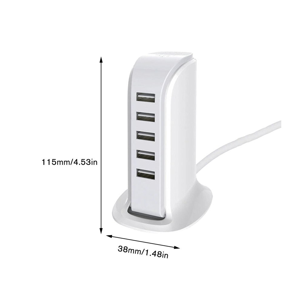 5 Port USB Charger 4A Multi-Port Plug for HUB Charging Station Power Adapter Universal Mobile Phone Desktop Wall Home